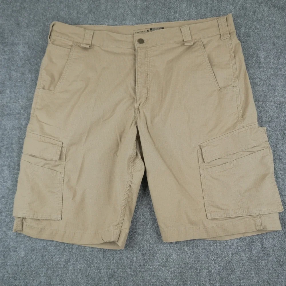 Carhartt Cargo Shorts Mens‎ 40 Tan Ripstop Relaxed Fit Workwear Utility Pockets